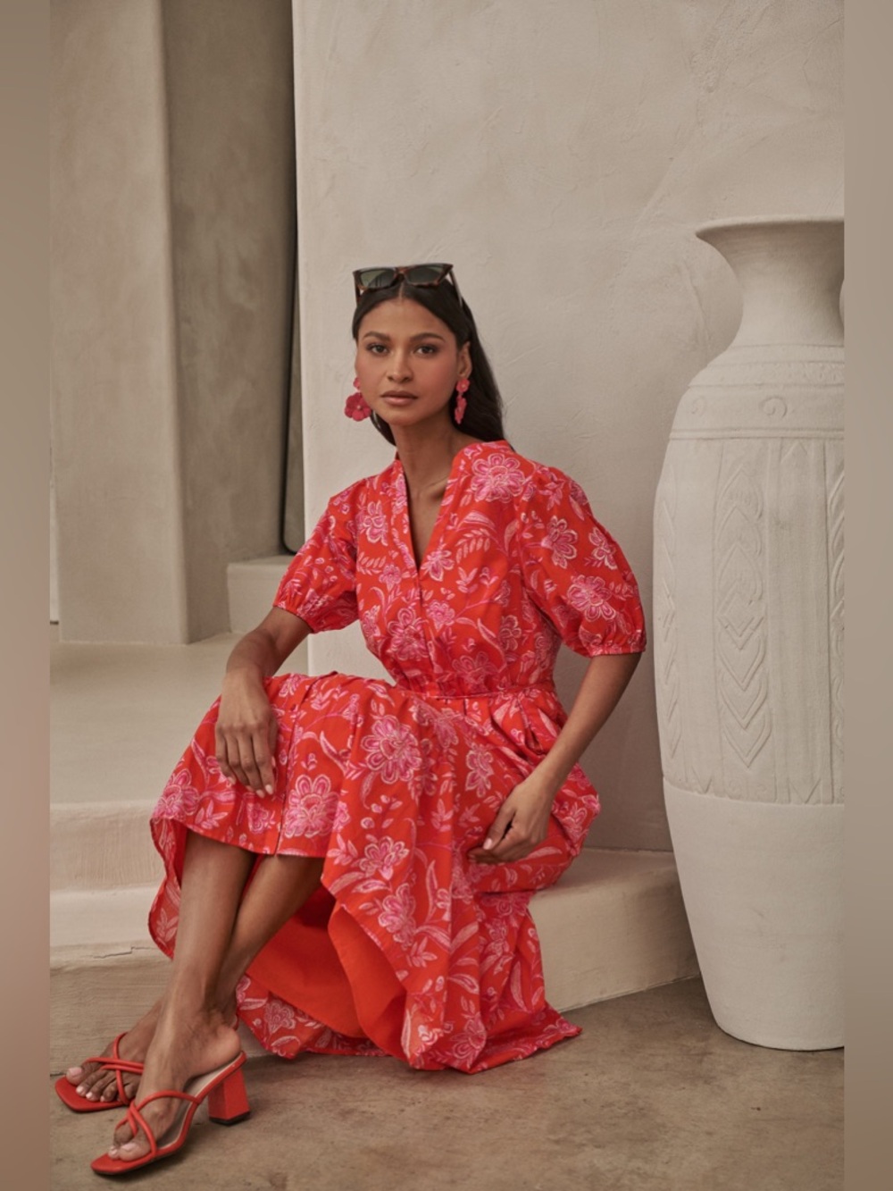 NWT Sugarlips Aria Floral Beth Button Down Midi